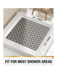 Alfombrilla de Ducha Antideslizante HITSLAM 53x53 cm Gris 2