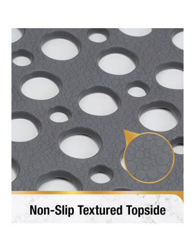 Alfombrilla de Ducha Antideslizante HITSLAM 53x53 cm Gris