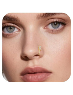 Anillo Falso de Nariz D.Bella Dorado Ajustable Sin Perforación