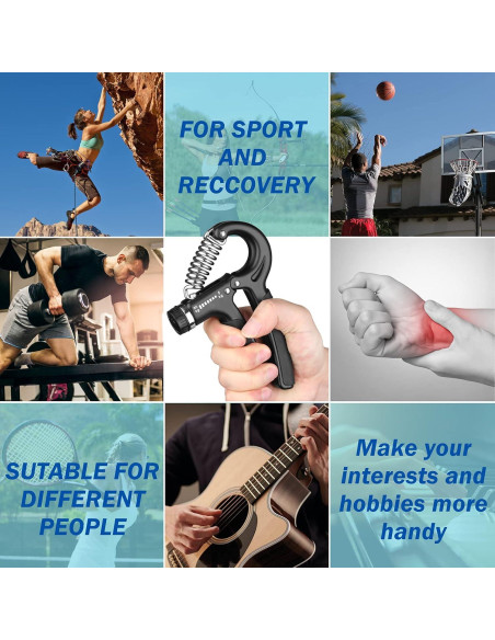 Entrenador de Fuerza de Agarre AIXPI Negro 11-60kg Ajustable