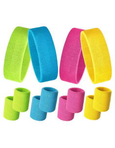 Juego de 12 Muñequera y Diademas Neón Bememo para Deportes