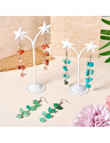 Pendientes de Gemas Naturales KISSITTY - 4 Pares para Mujeres