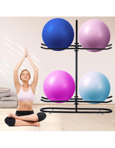 Soporte para Pelotas de Ejercicio MEIPEIQIZHI - Almacenamiento para 4 Pelotas