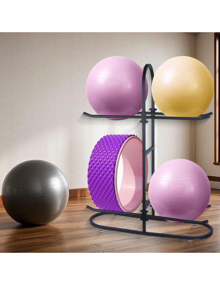 Soporte para Pelotas de Ejercicio MEIPEIQIZHI - Almacenamiento para 4 Pelotas