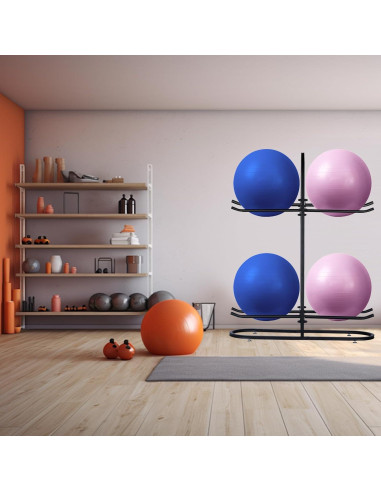 Soporte para Pelotas de Ejercicio MEIPEIQIZHI - Almacenamiento para 4 Pelotas