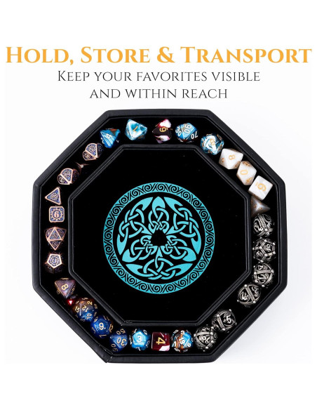 Bandeja de Dados Soar Forge Octagonal Azul 20 cm D&D