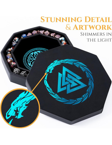 Bandeja de Dados Soar Forge Octagonal Azul 20 cm D&D