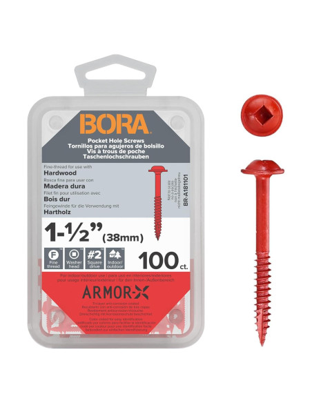 Tornillos para Agujeros de Bolsillo BORA 3.81 cm - 100 Piezas