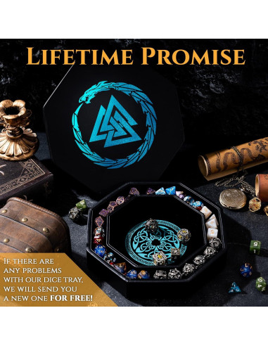 Bandeja de Dados Soar Forge Octagonal Azul 20 cm D&D
