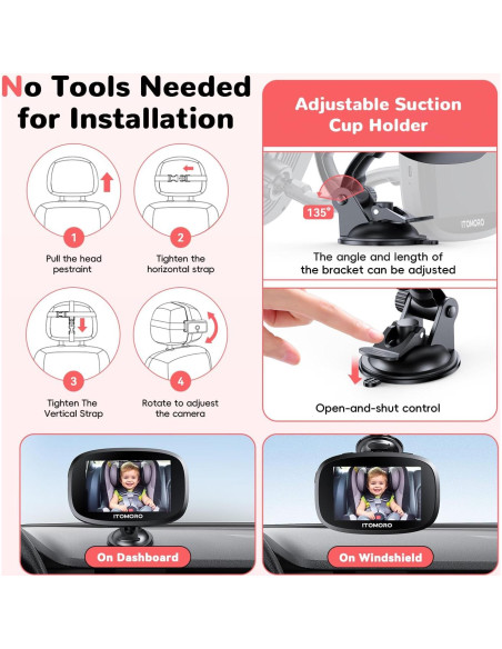 Cámara Inalámbrica para Bebés Itomoro 1080P 5" con Visión Nocturna