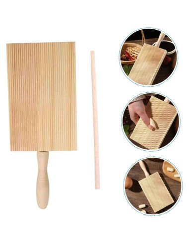 Tabla de Gnocchi de Madera Ipetboom con Paleta Ergonómica 21x8.5cm