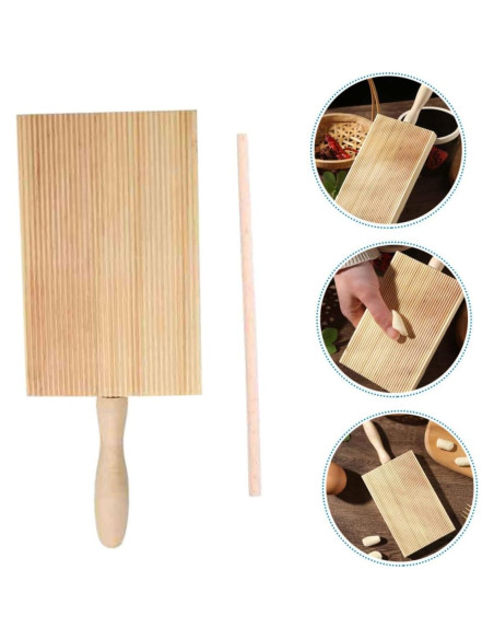 Tabla de Gnocchi de Madera Ipetboom con Paleta Ergonómica 21x8.5cm