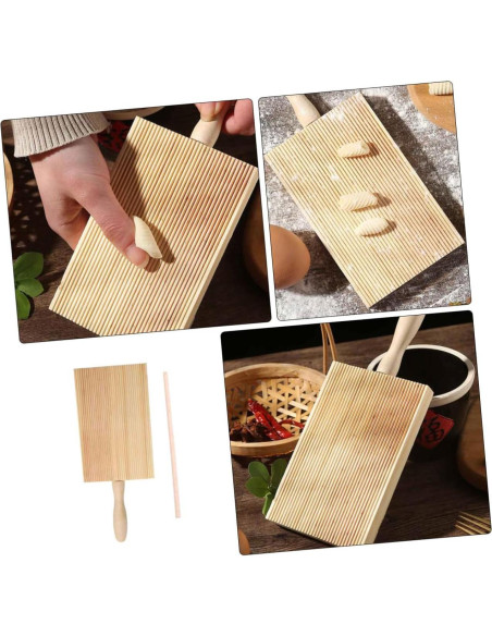 Tabla de Gnocchi de Madera Ipetboom con Paleta Ergonómica 21x8.5cm