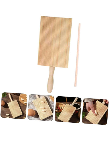Tabla de Gnocchi de Madera Ipetboom con Paleta Ergonómica 21x8.5cm