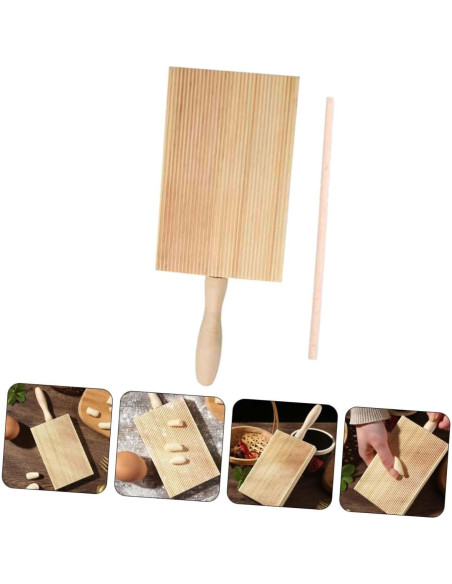 Tabla de Gnocchi de Madera Ipetboom con Paleta Ergonómica 21x8.5cm