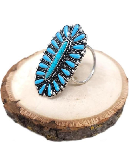 Anillo de Bufanda Concho Occidental Tipi 24mm Turquesa