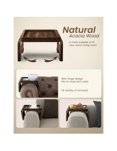 Mesa de reposabrazos de sofá HOLANA Acacia 34.92x24.13cm 2
