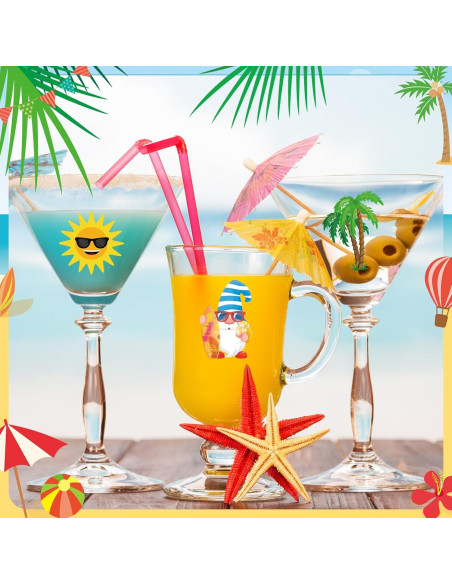 192 Pegatinas de Vino de Playa Watersay - Estilo Luau