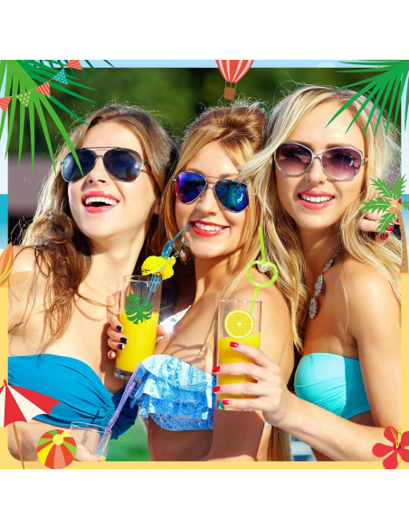 192 Pegatinas de Vino de Playa Watersay - Estilo Luau