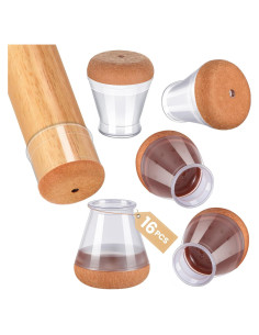 16 Protectores de Piso para Patas de Silla GEMOWN - Silicona y Fieltro