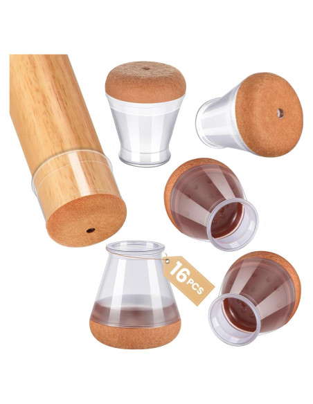 16 Protectores de Piso para Patas de Silla GEMOWN - Silicona y Fieltro