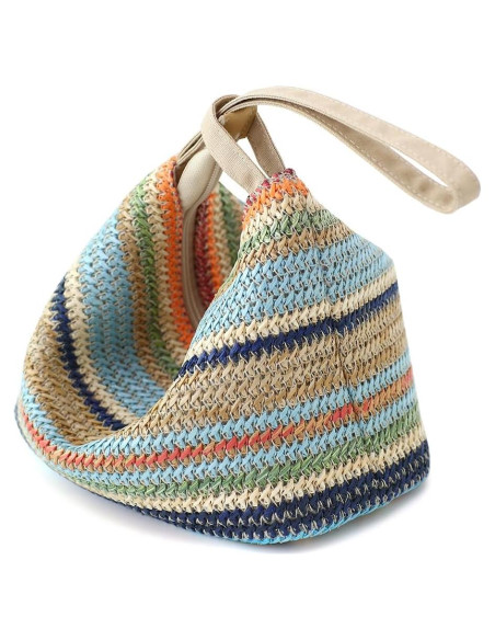 Cartera de muñeca BUBU diseño original rayas azules 20x10x15cm