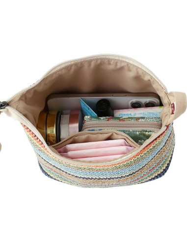 Cartera de muñeca BUBU diseño original rayas azules 20x10x15cm