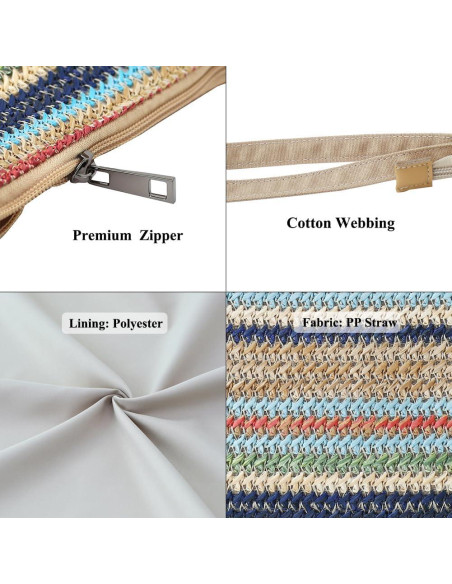 Cartera de muñeca BUBU diseño original rayas azules 20x10x15cm