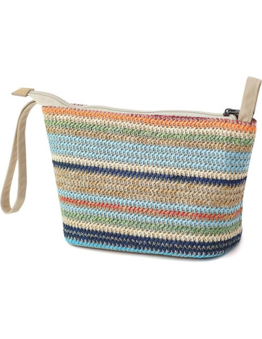 Cartera de muñeca BUBU diseño original rayas azules 20x10x15cm