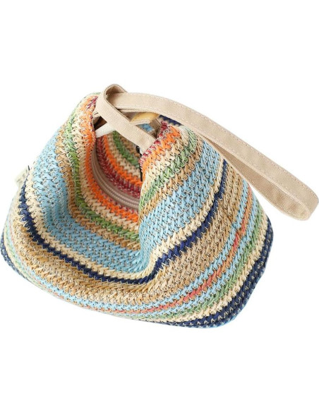 Cartera de muñeca BUBU diseño original rayas azules 20x10x15cm