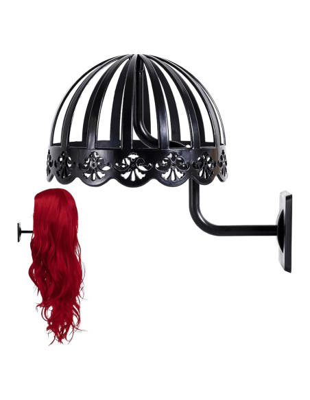 Soporte para Pelucas Montado en Pared WELIKEK Negro 1PC