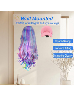 Soporte para Pelucas Montado en Pared WELIKEK Negro 1PC 2