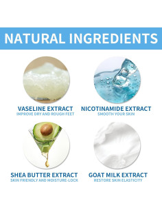 Mascarilla Hidratante para Pies Ilisya - 6 Paquetes con Nicotinamida y Manteca de Karité 2