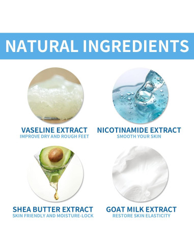 Mascarilla Hidratante para Pies Ilisya - 6 Paquetes con Nicotinamida y Manteca de Karité