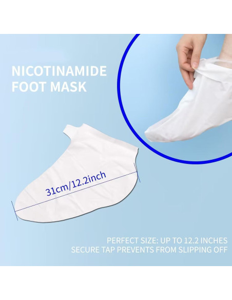 Mascarilla Hidratante para Pies Ilisya - 6 Paquetes con Nicotinamida y Manteca de Karité