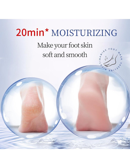 Mascarilla Hidratante para Pies Ilisya - 6 Paquetes con Nicotinamida y Manteca de Karité
