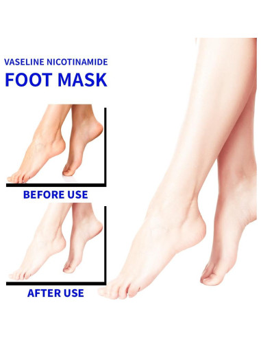 Mascarilla Hidratante para Pies Ilisya - 6 Paquetes con Nicotinamida y Manteca de Karité