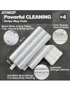 Almohadillas de Microfibra JOYMOOP para Mopa Plana 33cm - Paquete de 4 2