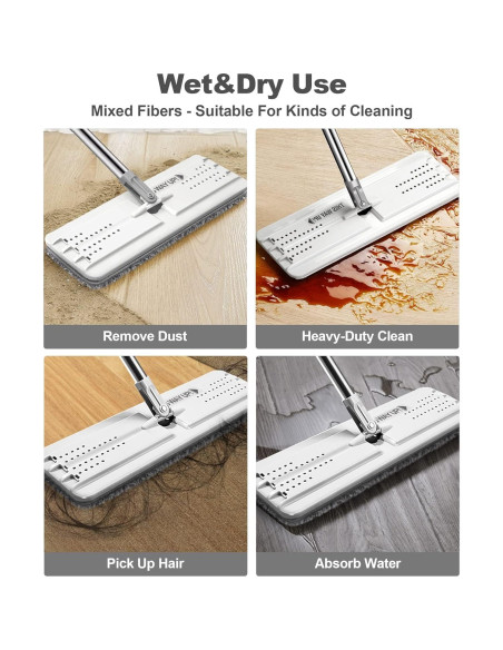 Almohadillas de Microfibra JOYMOOP para Mopa Plana 33cm - Paquete de 4