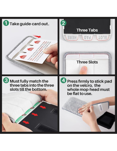 Almohadillas de Microfibra JOYMOOP para Mopa Plana 33cm - Paquete de 4