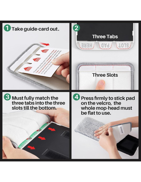 Almohadillas de Microfibra JOYMOOP para Mopa Plana 33cm - Paquete de 4