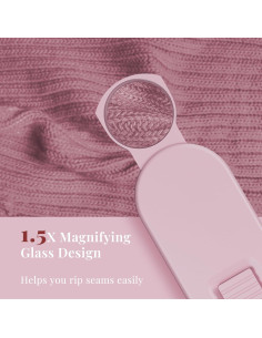 Desgarrador de Costuras con Lupa SR001 Rosa - Cortador de Hilo 2