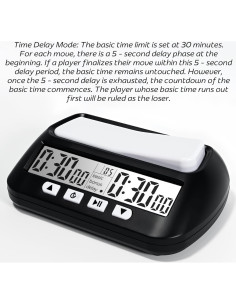 Reloj de Ajedrez Digital WQV RXZER40 Portátil Multifuncional 2