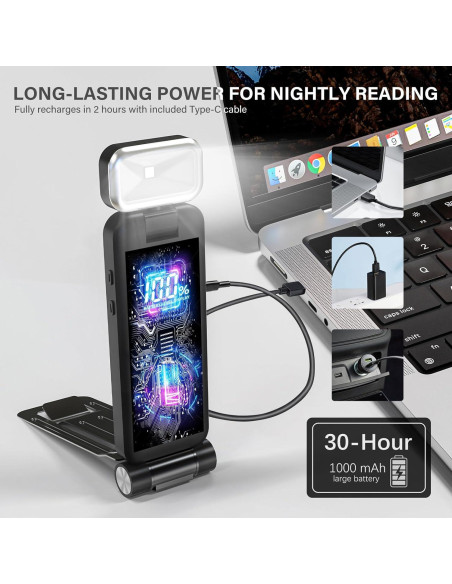 Luz de libro recargable Banghe BT-14 con clip y 9 modos