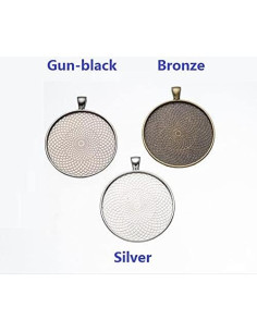 10 Piezas Base de Pendientes Redondos 40mm SHUNAE Negro 2