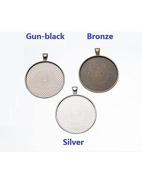 10 Piezas Base de Pendientes Redondos 40mm SHUNAE Negro