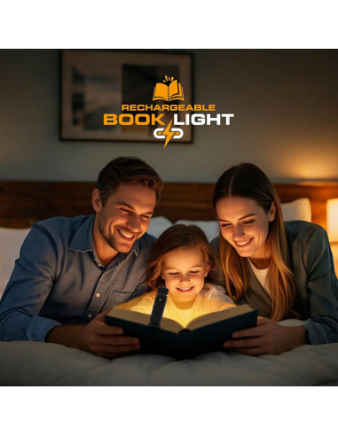 Luz de libro recargable Banghe BT-14 con clip y 9 modos