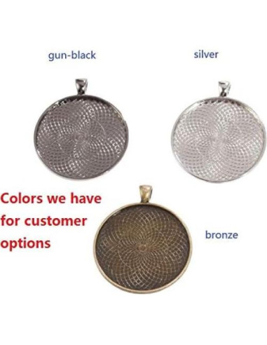 10 Piezas Base de Pendientes Redondos 40mm SHUNAE Negro