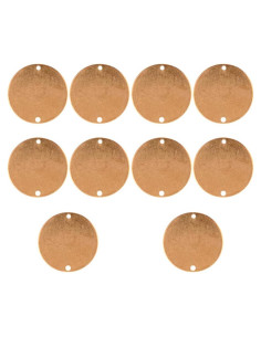 10 Etiquetas de Sello Redondas de Cobre para Grabado 20mm