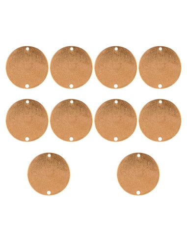 10 Etiquetas de Sello Redondas de Cobre para Grabado 20mm